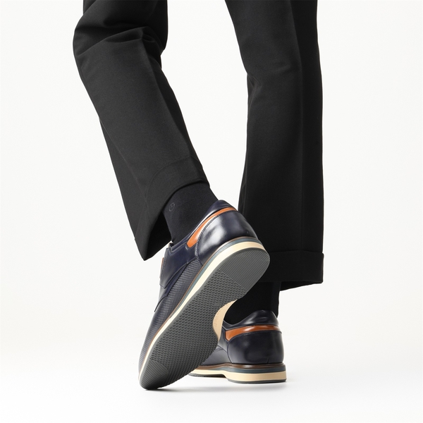 Men's Plain Toe Smart Dress Sneakers - NAVY - 8
